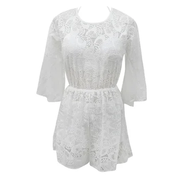 

Sexy lace flounce bikini with backless lace outer shirt swimwear