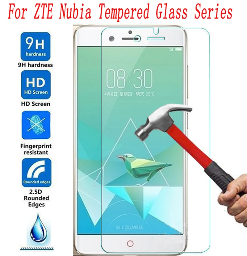 

9H Tempered Glass For ZTE Nubia Z17 miniS A3 2019 Max Z9 Z18 mini S Red Magic V18 Blade L8 Protective Film Screen Protector