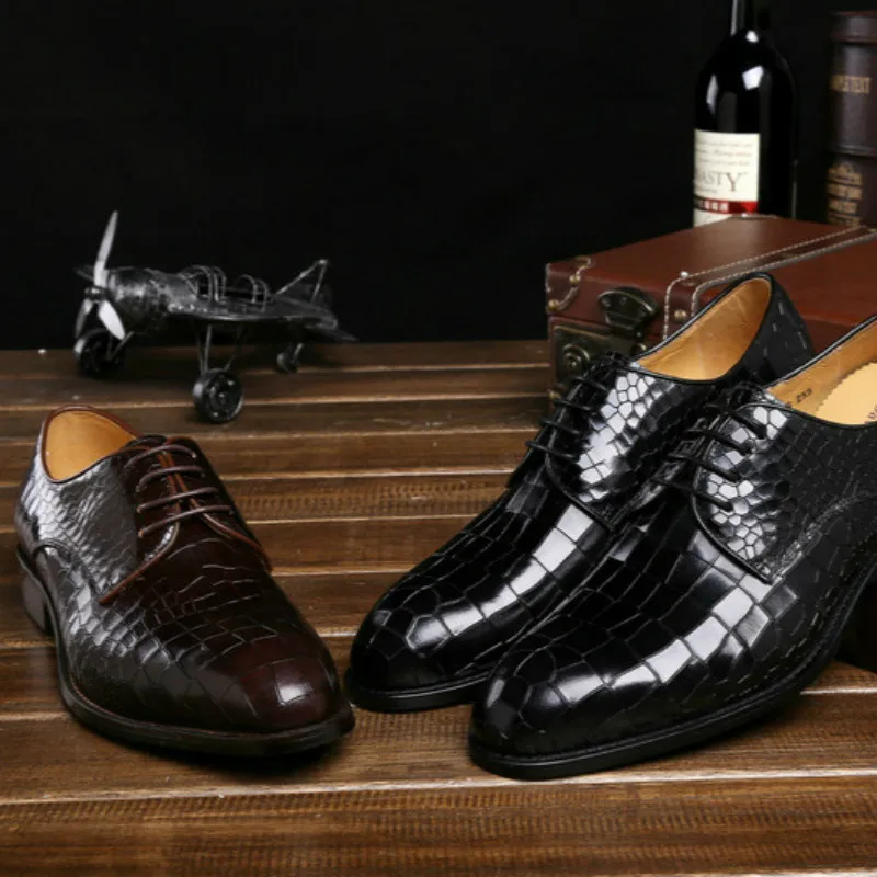 Los Marca Punta Zapatos 1 Vestir Patrón Italiano Genuino Moda Hombres Zuoxiangru Cocodrilo 2 Cuero Boda De La gqHTY5w