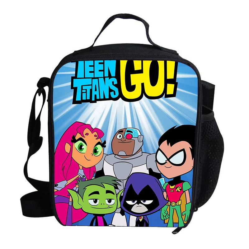 

Kids Cooler Lunch Bag Cartoon Teen Titans Go Printed Girls Portable Thermal Food Picnic Bags for School Kids Boys Lunch Box Tote