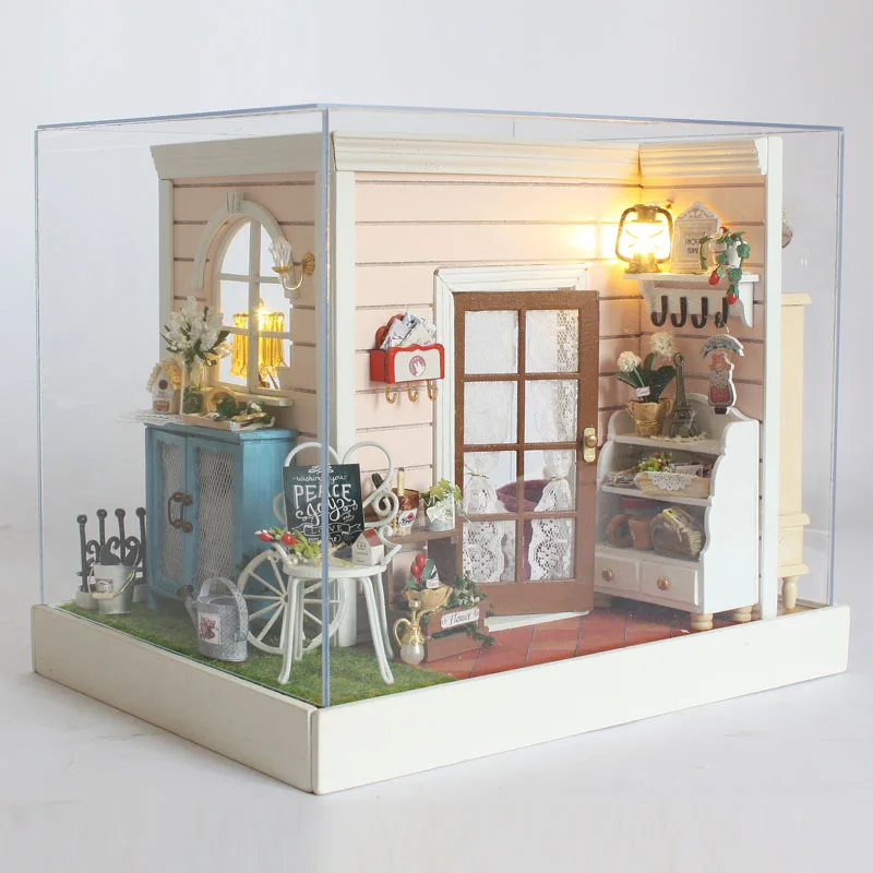 

Furniture DIY Doll House Wodden Miniatura Doll Houses Furniture Kit Puzzle Handmade Dollhouse Toys For Children girl gift Z001