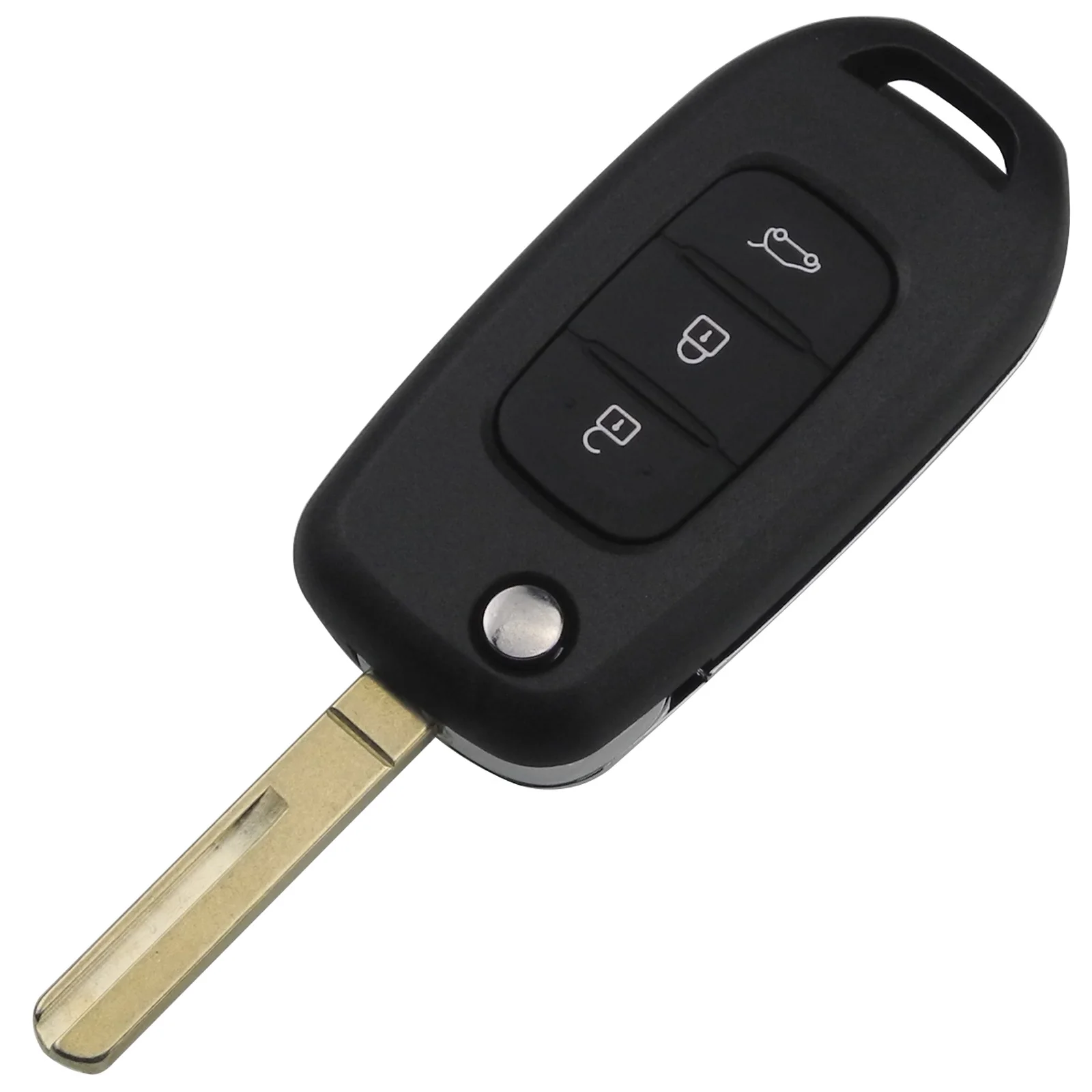 

jingyuqin Remote Flip Car Key Case Shell For Renault Landscape Megana Duster Correga 2017 2/3 Buttons Left/Right Uncut Key Blade