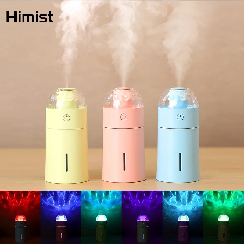 

USB Air Humidifier Ultrasonic Mist Maker with Projection LED Night Lights for Home Car Mini Air Purifier Humidificador