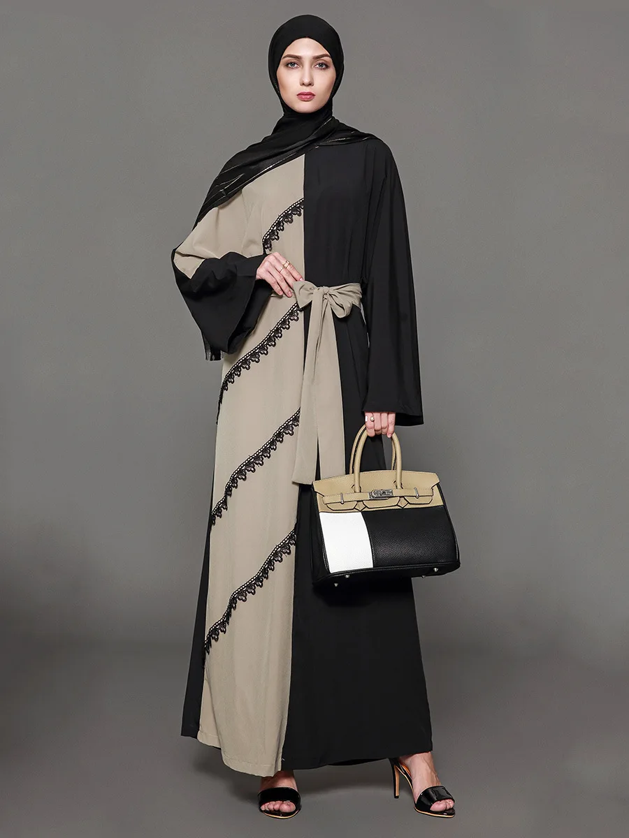 Женское мусульманское абайя платье большого размера 4XL Ropa Islamica Mujer Макси Кафтан кимоно Дубай, Турция мусульманская одежда халат кафтан
