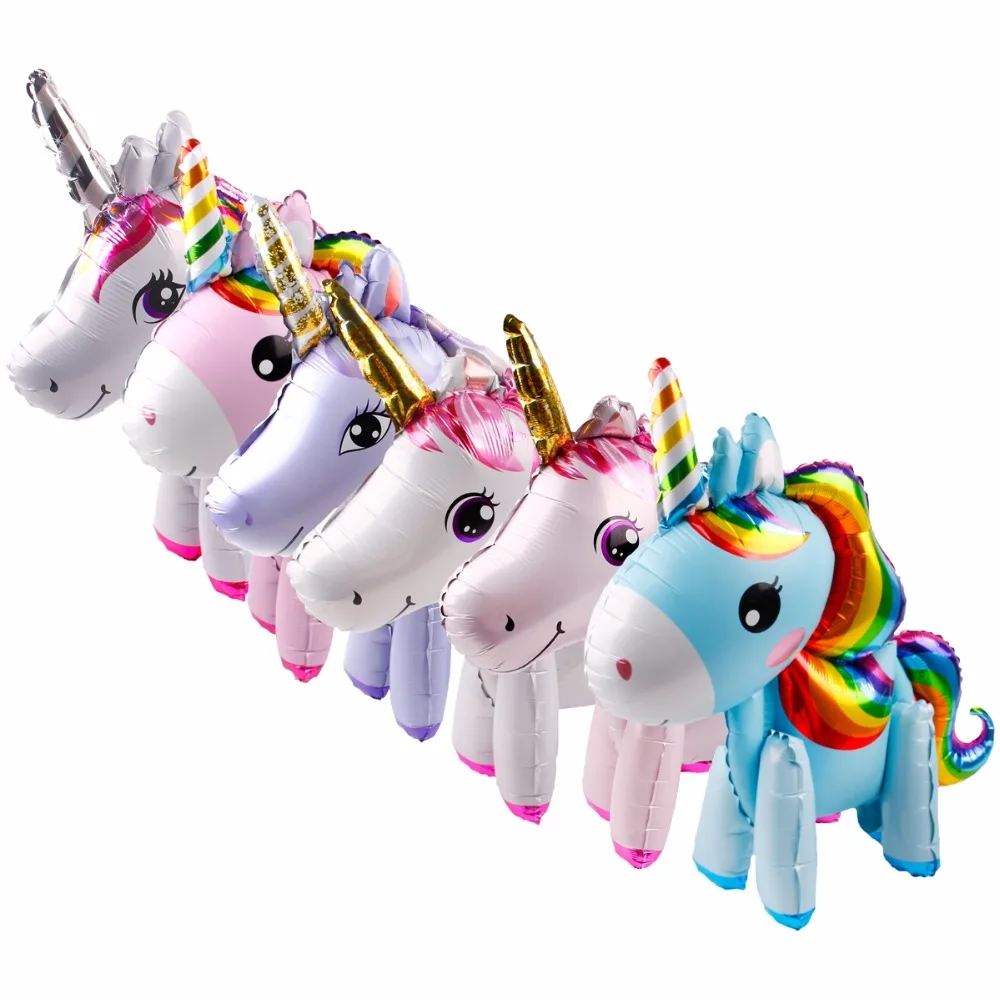 Foil Unicorn Balloons Rainbow Animal Ballon Birthday Party Decorations