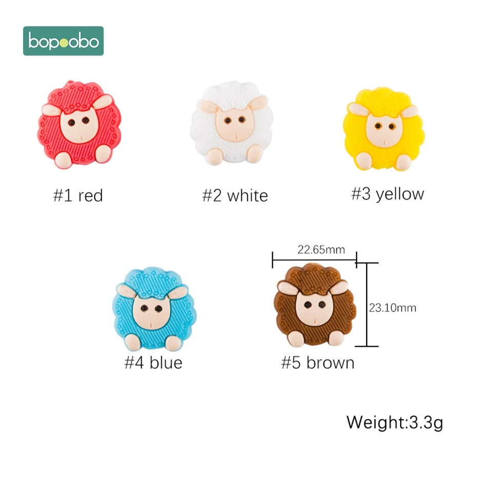 Contas dos Desenhos Contas para Chupeta Bopoobo Silicone Dentição Animados Ovelhas Grau Alimentício Bpa Livre Mordedor Faça Você Mesmo Panda Roedores 20 14 Mordedores p/ bebê