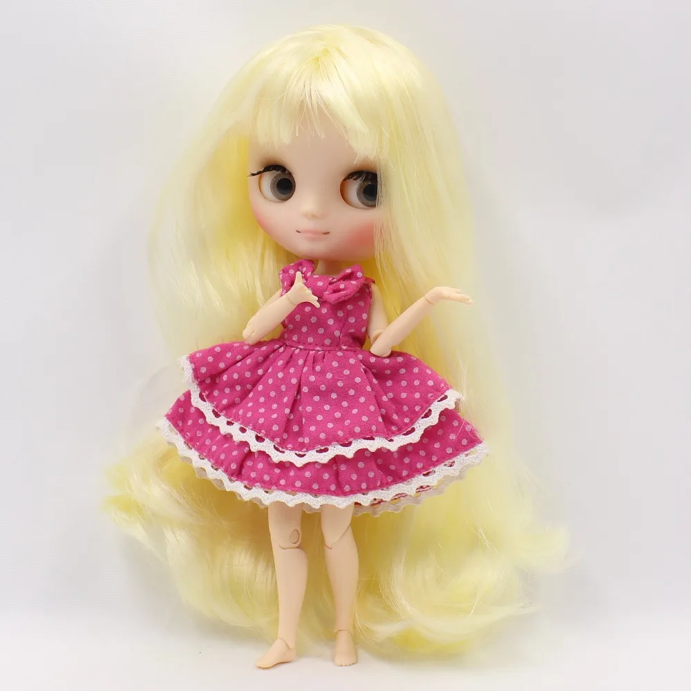 

Free shipping factory middie doll 1/8 20cm light yellow hair with bangs/fringes joint body matte/frosted face gift toy