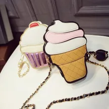 Cute Ice Cream Bags 2017 New Mini Crossbody Messenger Bags Small Cake Clutch Bag Coin Purse
