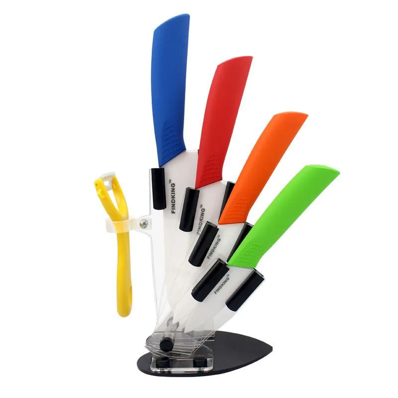 

Home Kitchen Dining Bar Ceramic Knife and Accessories Set Paring Fruit Utility Chef 3" 4" 5" 6" inch with Peeler Acrylic Holder