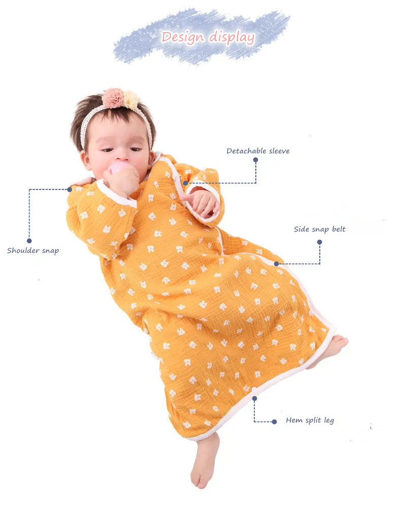Весенне-летний тонкий муслиновый детский спальный мешок с пуговицами, детский спальный мешок, пеленка, кокон для новорожденных, одеяло, свитер