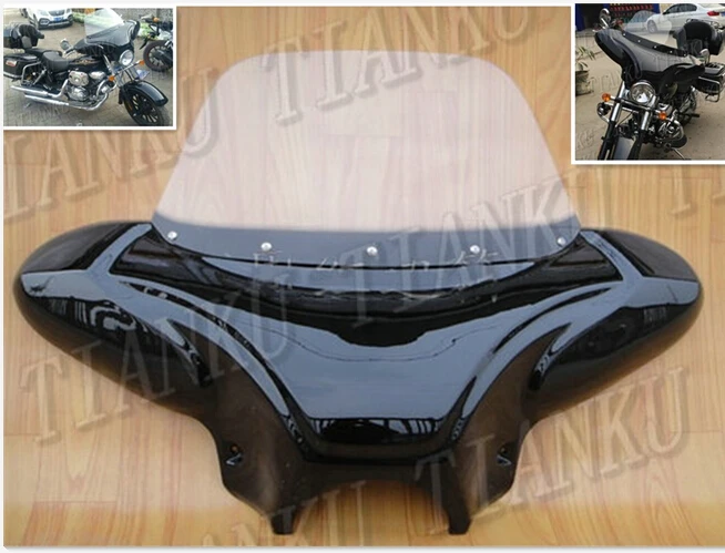 

Windshield Windscreen Fairing For Fit Sportster XL883 1200 48 72 Dyna Wide Glide Softail FLST FLT FLHT Road Kings