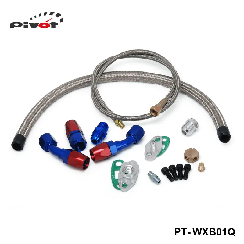 Universal Turbo Oil Line Kit Feed + Return Drain 4AN 10AN T3 T4 T76 Oil