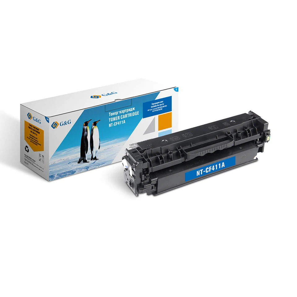 

Тонер-картридж G&G NT-CF411A для HP LaserJet Color M452 dn/dw/nw M477 fdn/fdw/fnw (2300стр)