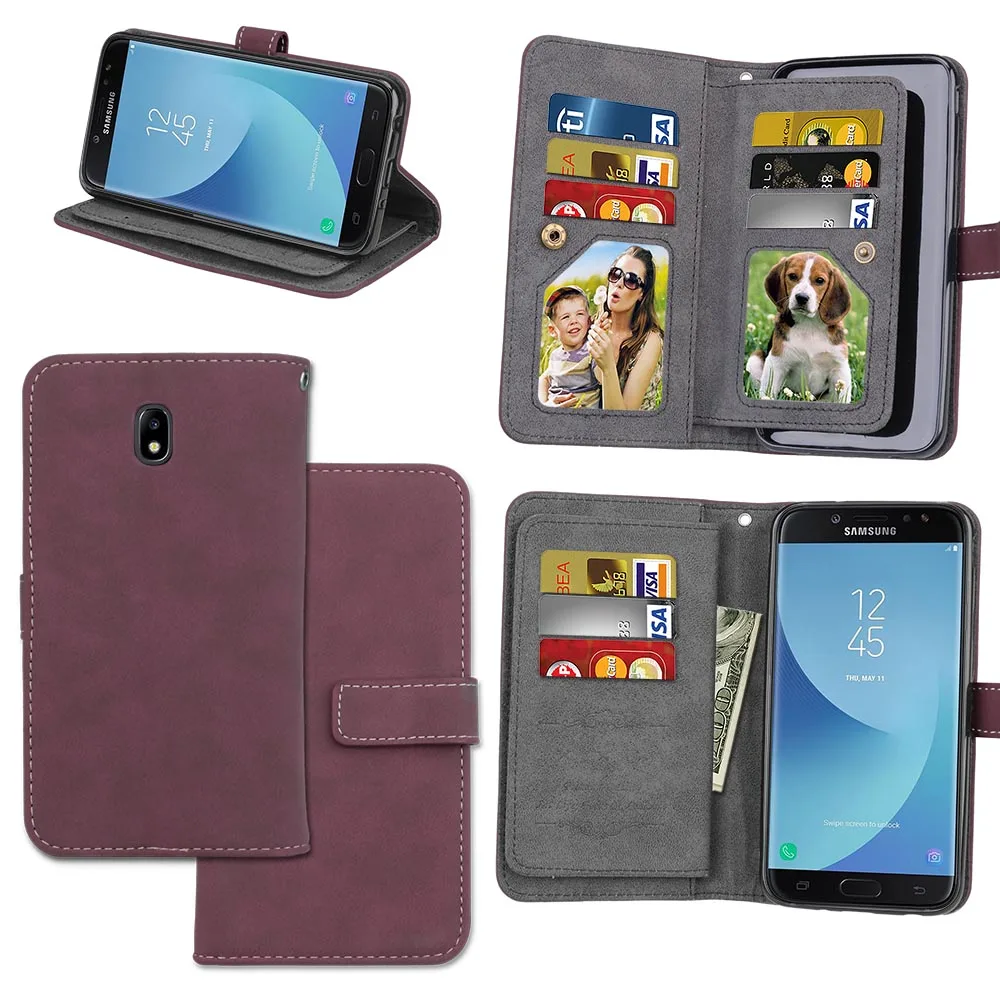 Капа Fundas для samsung Galaxy J7 J737 держатель чехол для samsung Galaxy J7 Duo J720 кожаный чехол для телефона 9 слотов для карт