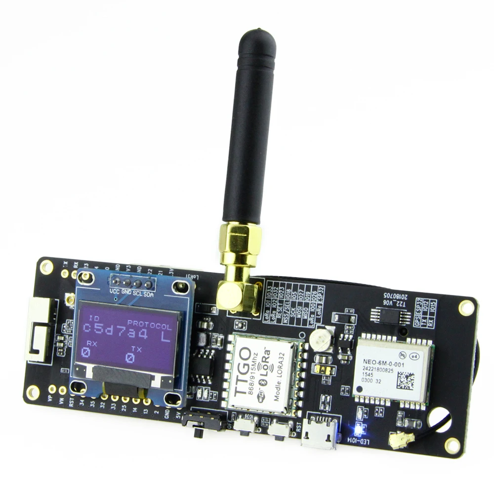 TTGO Т образной балки ESP32 433/868/915 МГц Беспроводная Wi Fi модуль Bluetooth ESP 32 GPS NEO 6M SMA LORA 18650