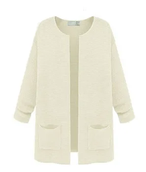 

Spring NEW Women Candy Color Knitted Blouse lady Sweater Cardigan loose knitwear fashion tops medium-long coat outwear mulheres