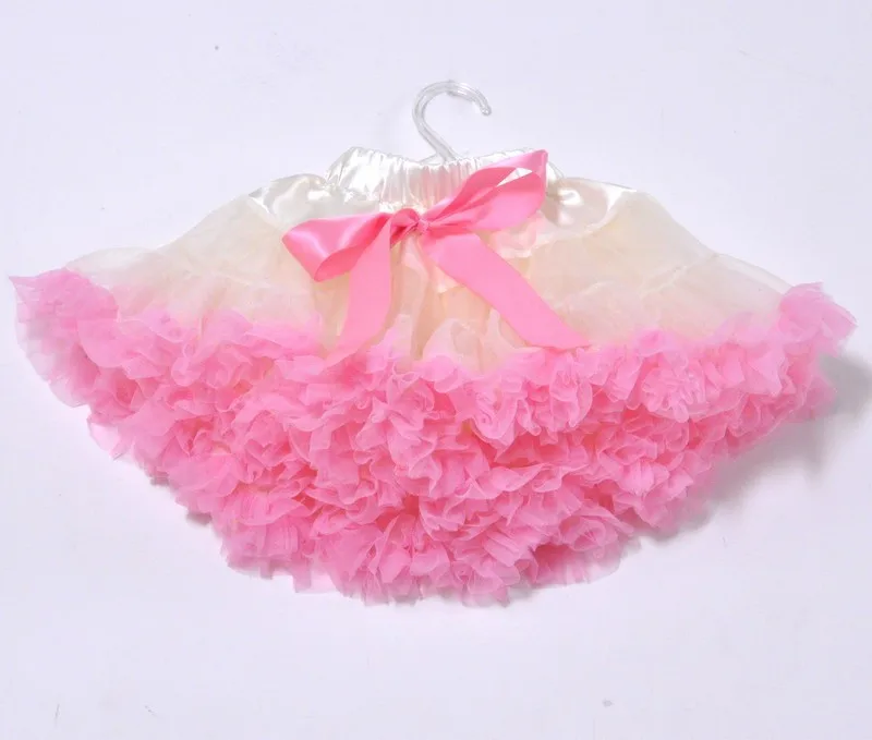 Из шифона для маленьких девочек пушистые Радуга pettiskirts бальное платье-пачка танцевальная одежда для балета;