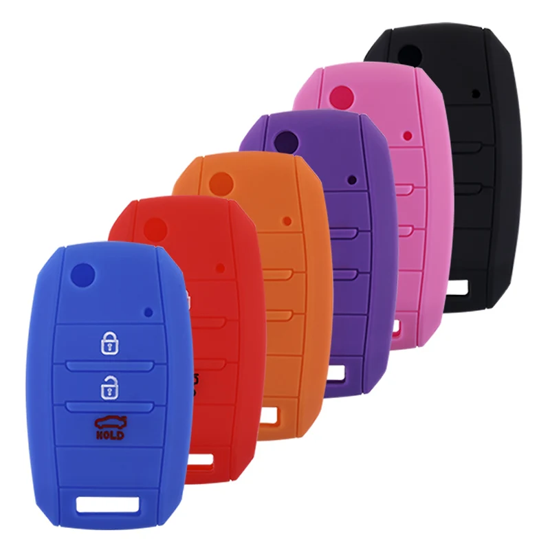 

3 Button Fit For Kia Sportage Cerato Optima k5 Rio Carens Rondo Cee'd Picanto k2 Soul Sorento Ski Silicone Key Cover Case Fob