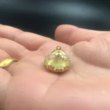 15 мм полый стеклянный купол крышка золотая корона установка цоколь стеклянная подвеска в виде флакона DIY стеклянный купол diy ожерелье подарок декор