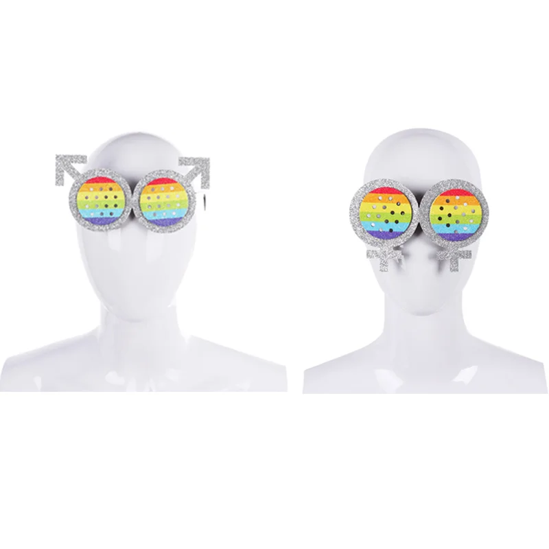 

H&ZY Gay Pride Cosplay Prop Decoration Eyewear LGBT Accessories Men and Women Transgender Symbol Rainbow Glasses