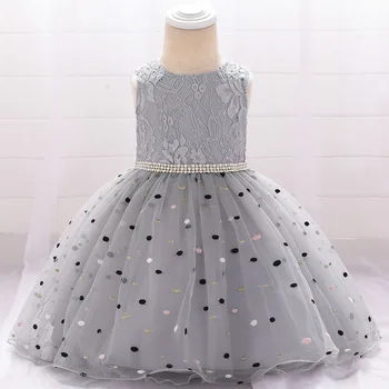 

New lace baby dress polka-dot wedding princess dress Cute baby girl's birthday party Polka Dot Dress vestidos de fiesta
