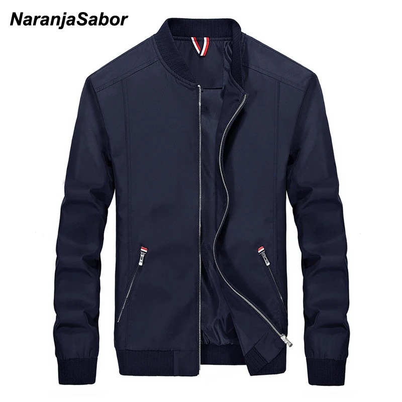 

NaranjaSabor Men's Brand Clothing 2019 Autumn Mens Casual Jacket Mens Windbreaker Spring Slim Men Coats Male Fashion Outwear 4XL