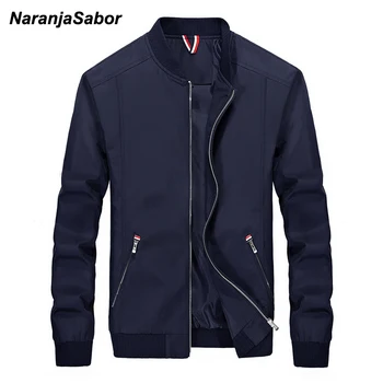

NaranjaSabor Men's Brand Clothing 2020 Autumn Mens Casual Jacket Mens Windbreaker Spring Slim Men Coats Male Fashion Outwear 4XL