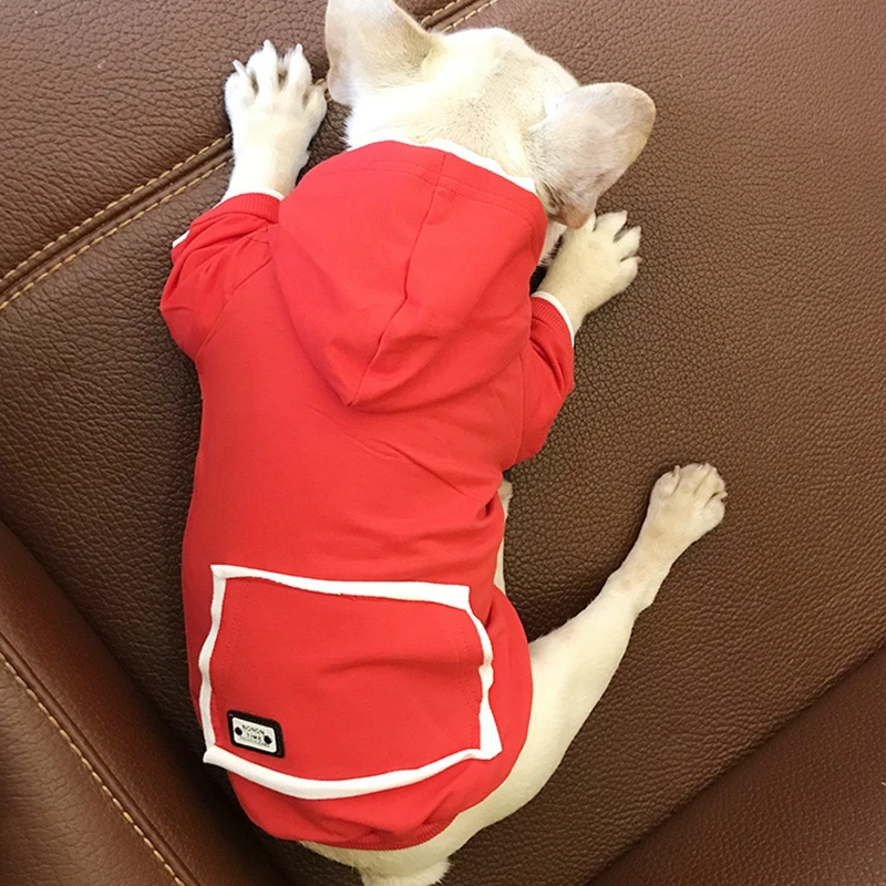 Classic Dog Hoodie Solid Sweater Sport Coat for Small Dogs Cats Cotton