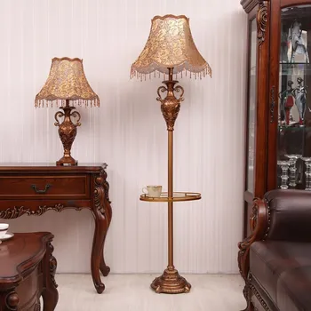 

European-style floor lamp living room creative American retro home vertical table lamp study bedroom bedside lamp LM5131352py