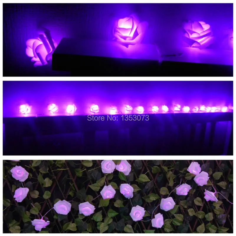 Rose Multicolor LED String Lights LED Rope Christmas Garlands Holiday Light Wedding Lantern Lighting 1-9