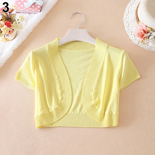 Для женщин сезон: весна–лето крючком вязать короткий рукав Болеро короткие тонкие верхняя одежда - Цвет: Light Yellow