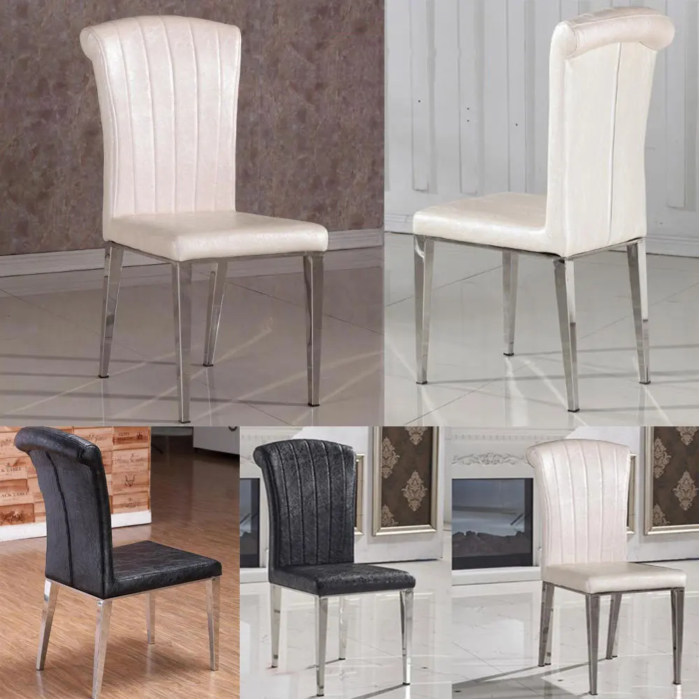 Us 4828 29 Offaliexpresscom Mode Klassische Stuhl Edelstahl Leder Stühle Wohnzimmer Esszimmer Stuhl Schwarzweiß Metall Leder Möbel Von