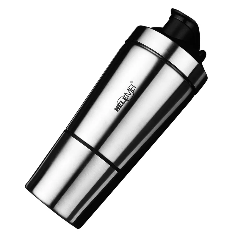 

Stainless Steel Vacuum Flask Protein Powder Shake Cup Fitness Sports Water Cup with Scale Large Capacity Kettle 700ML