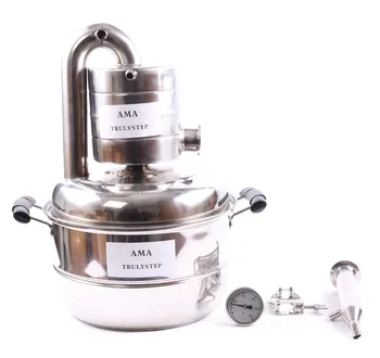 

Moonshine Still 2/3 Gallon 10/15 L Liters Stainless Steel Vintage Distiller Wine Alcohol Ethanol Water Oil Making Kit