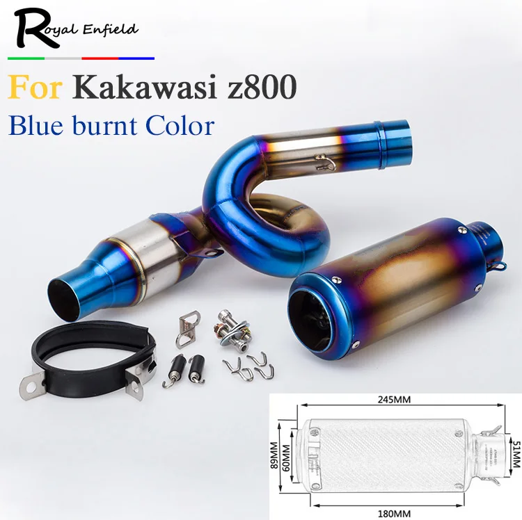 

Motorcycle Z800 Exhaust Muffler System Motorbike Muffler Exhaust Slip On Escape with DB Killer for Z800 2013-2016 + muffler