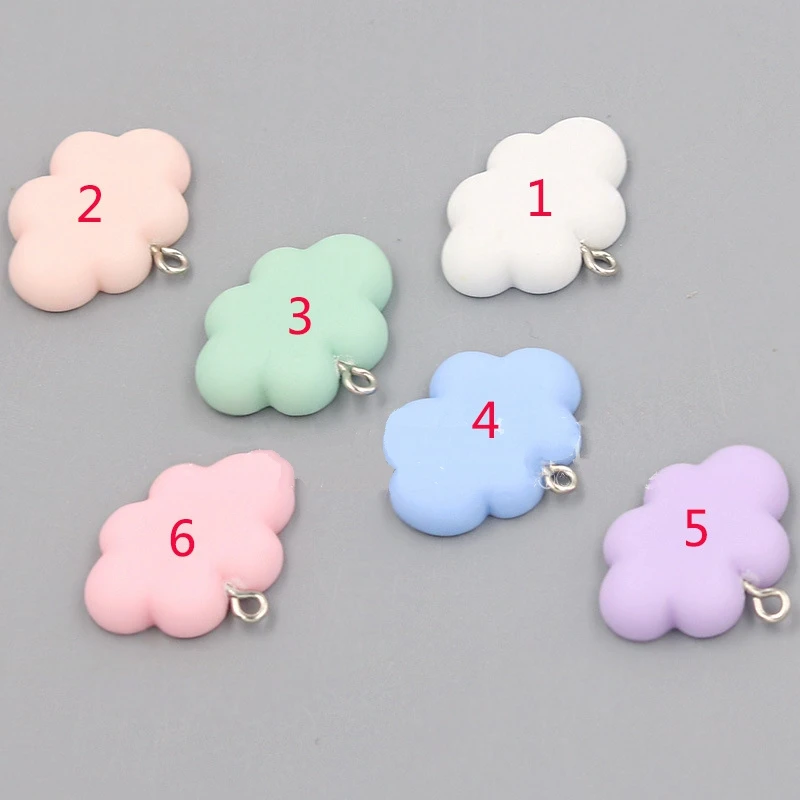 

50PCS Cute Colorful Resin Clouds Pendant DIY Accessories Charm Fashion Handmade Necklace Keychains Earrings Wholesale