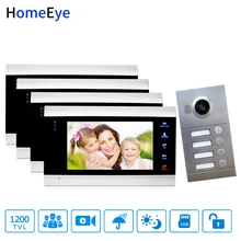 HomeEye 7 inch Video Door Phone Video Intercom Multi-Apartments Home Access Control System for 4 Separate Family Waterproof CMOS HomeEye 7 inch Video Door Phone Video Intercom Multi-Apartments Home Access Control System for 4 Separate Family Waterproof CMOS