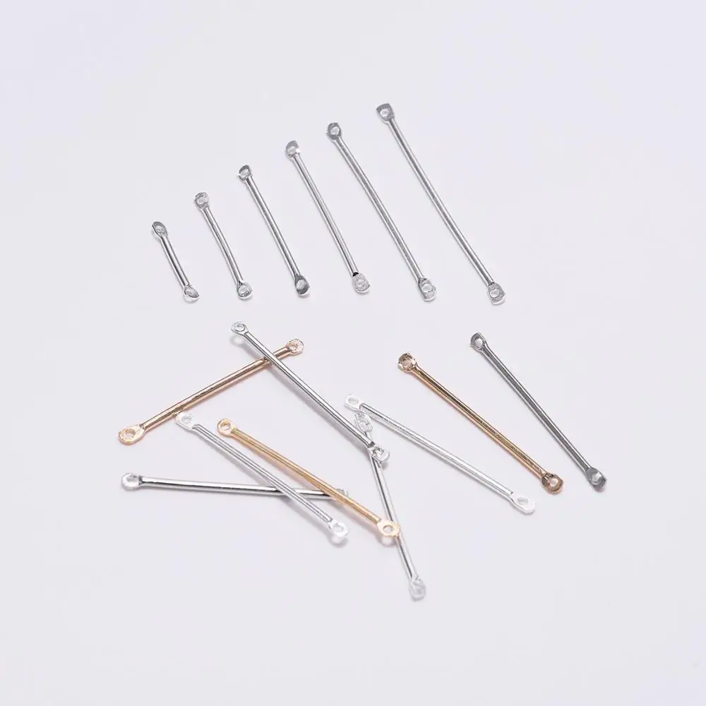 

50Pcs/lot 15-40mm Metal Plated Double Cylinder Rod Earrings Ear Clip Ear Hook Connector For DIY Jewelry Making Findings Supplies