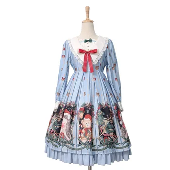 

Merry Christmas ~ Square Collar Long Sleeve Lolita Party Dress