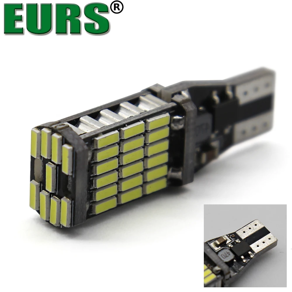 

EURS 2Pcs T15 W16W LED Reverse Light Bulbs 1156 1157 Canbus 4014 45SMD Highlight LED Backup Parking Light Break Lamp Bulbs DC12V