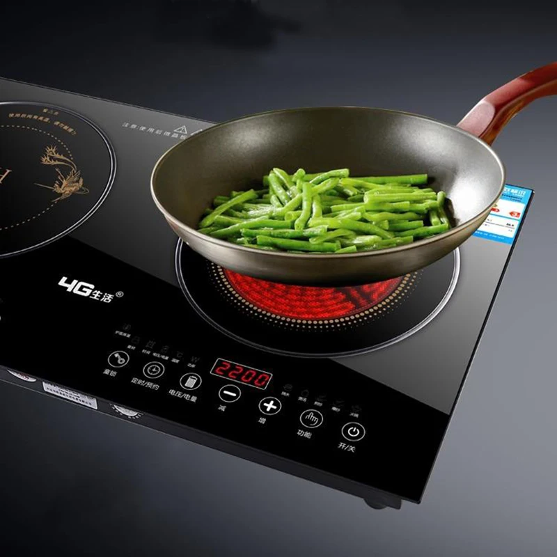  Double head Furnace 2200W high power fire boiler embedded double cooker electromagnetic cooker hous