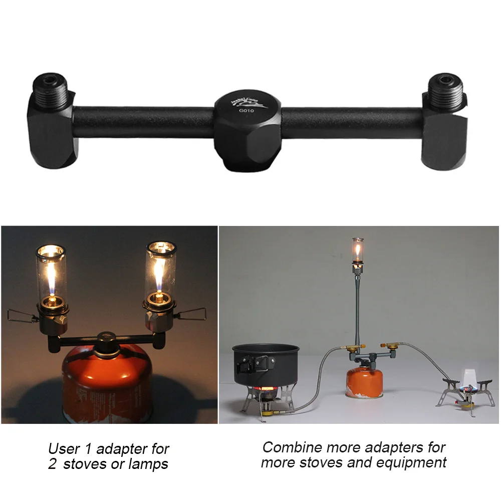 Газовый фонарь для кемпинга, разветвитель печки, наружные аксессуары для плит, клапан, пропан, бак, адаптер для пешего туризма, пикника, барбекю