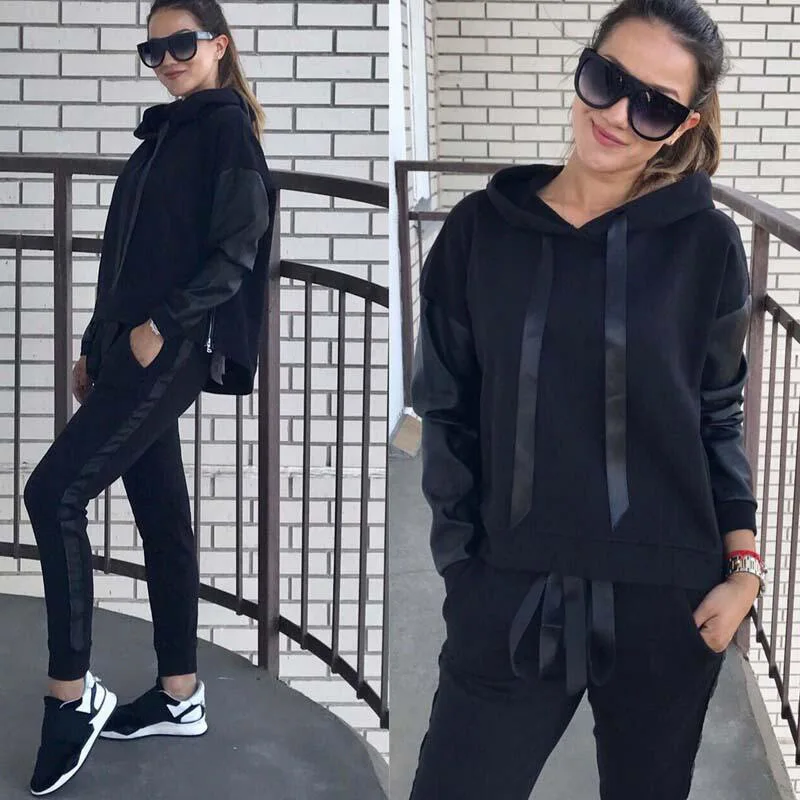 

Zogaa 2019 New Spring Autumn Tracksuit Women Two Piece Set Hooded Tops + Pants Sports Suits 2019 Female Korean Casual Clothing