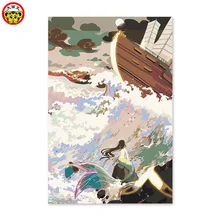 Домашний Декор картина маслом Русалка Древний большой деревянный корабль ручной работы подарок дом