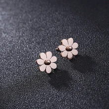 Серьги-гвоздики в виде цветка из нержавеющей стали в Корейском стиле, женские серьги, Мода, серьги-гвоздики, дропшиппинг, ювелирные изделия Brincos