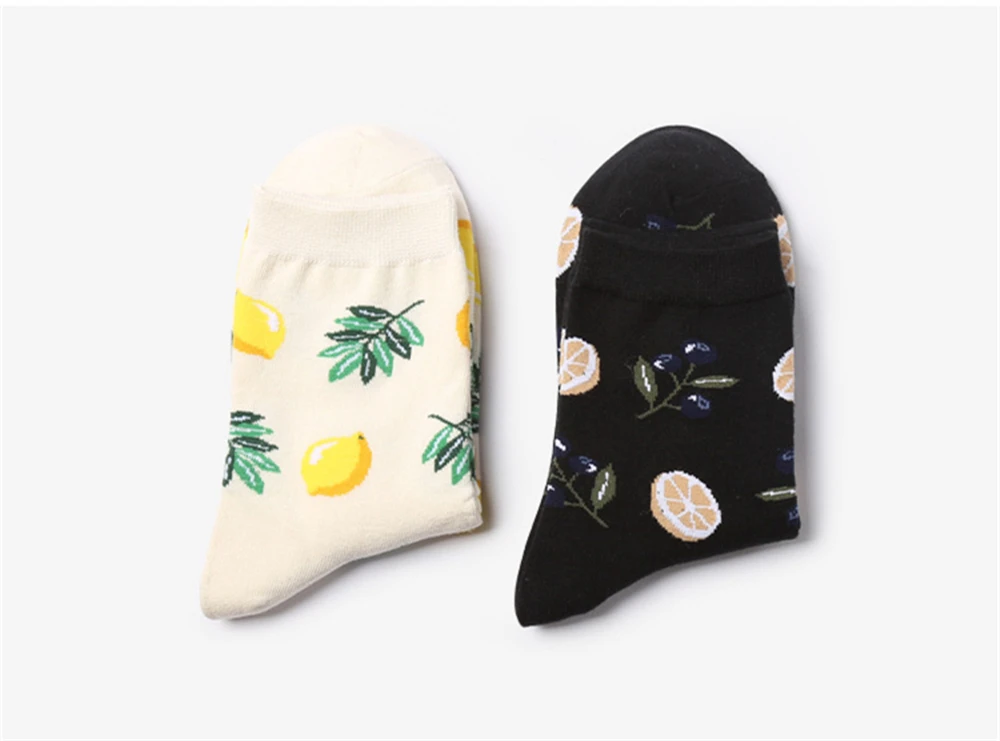 Весенне-летние женские Носки с рисунком тропических фруктов, унисекс, счастливые носки, японские носки без пятки с изображением авокадо