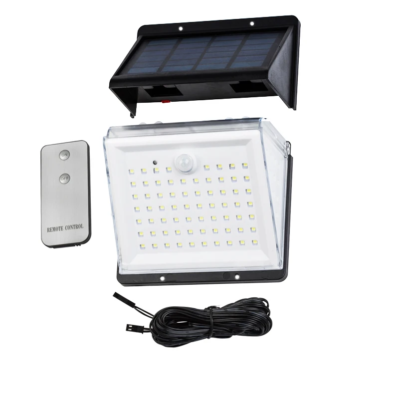 

New Solar Charging 88 LED Solar Light IP65 Waterproof PIR Motion Sensor Remote Control Outdoor Garden Split Solar Wall Light