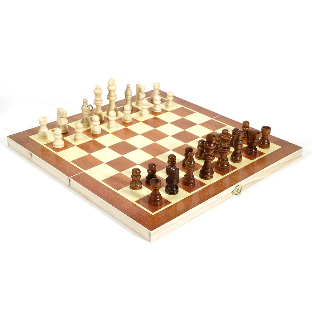 Деревянная Международная Складная шахматная доска высокого качества деревянная шахматная игра нарды прогулки развлечения английская версия