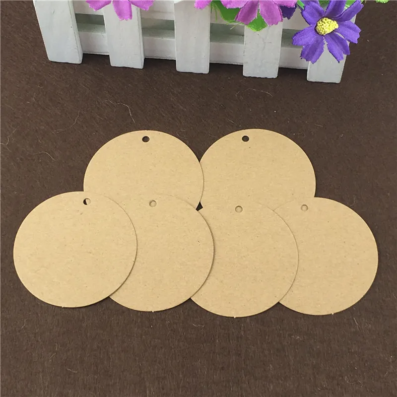 

Round Series Collection Hang Tag Multiple Sizes Brown kraft Paper Cardboard Blank Luggage Mark Labels Tags DIY Custom 100Pcs/Lot