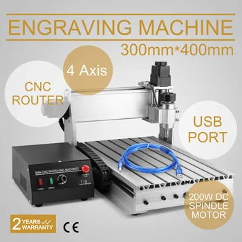 

USB 4 Axis 3040T Milling Machine Engraving Machine CNC Router Engraving Cutting Popular